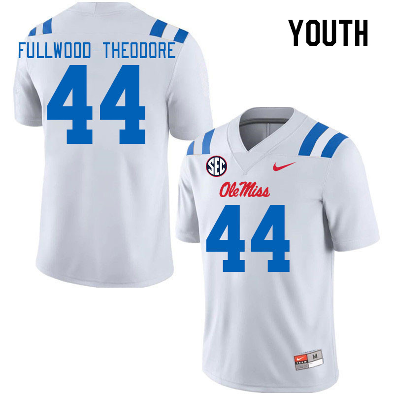 Youth #44 Nyseer Fullwood-Theodore Ole Miss Rebels 2024 New Uniforms College Football Jerseys Stitch